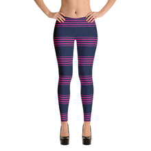 Load image into Gallery viewer, Women’s Faith Works Pink Horizontal Striped Leggings