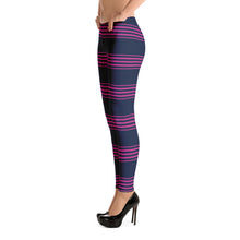 Load image into Gallery viewer, Women’s Faith Works Pink Horizontal Striped Leggings