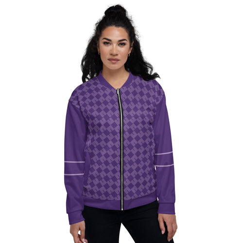 Purple Maze Bomber Jacket