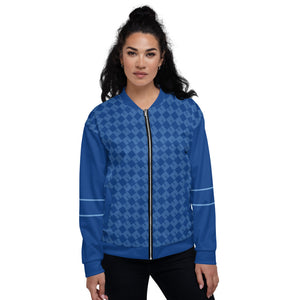 Blue Maze Bomber Jacket