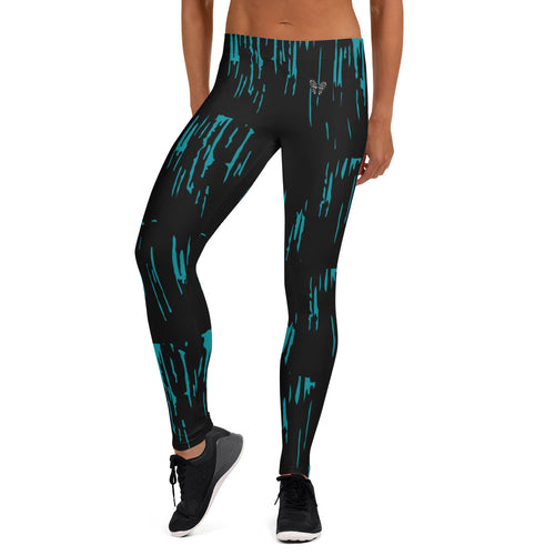 Teal and Black Leggings