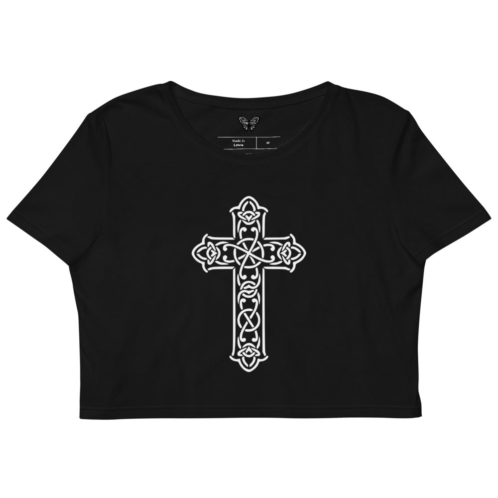 Black Cross Crop Top