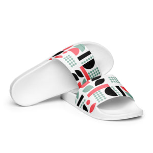 Women's White Graphic Slides